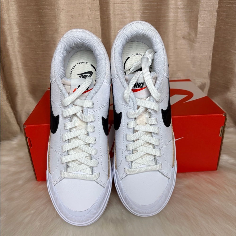 Nike Womens Nike Court Legacy Lift White Black Shoes - Picture 7 of 9
